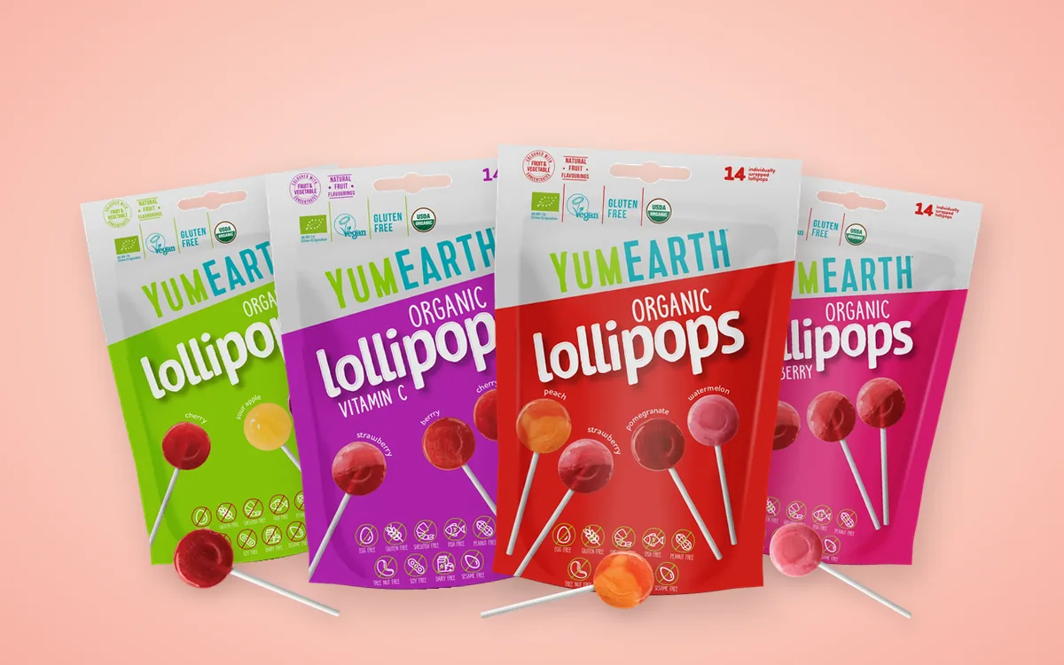 YumEarth organic lollipops: juicy, vitamin C, classic assorted and strawberry packs
