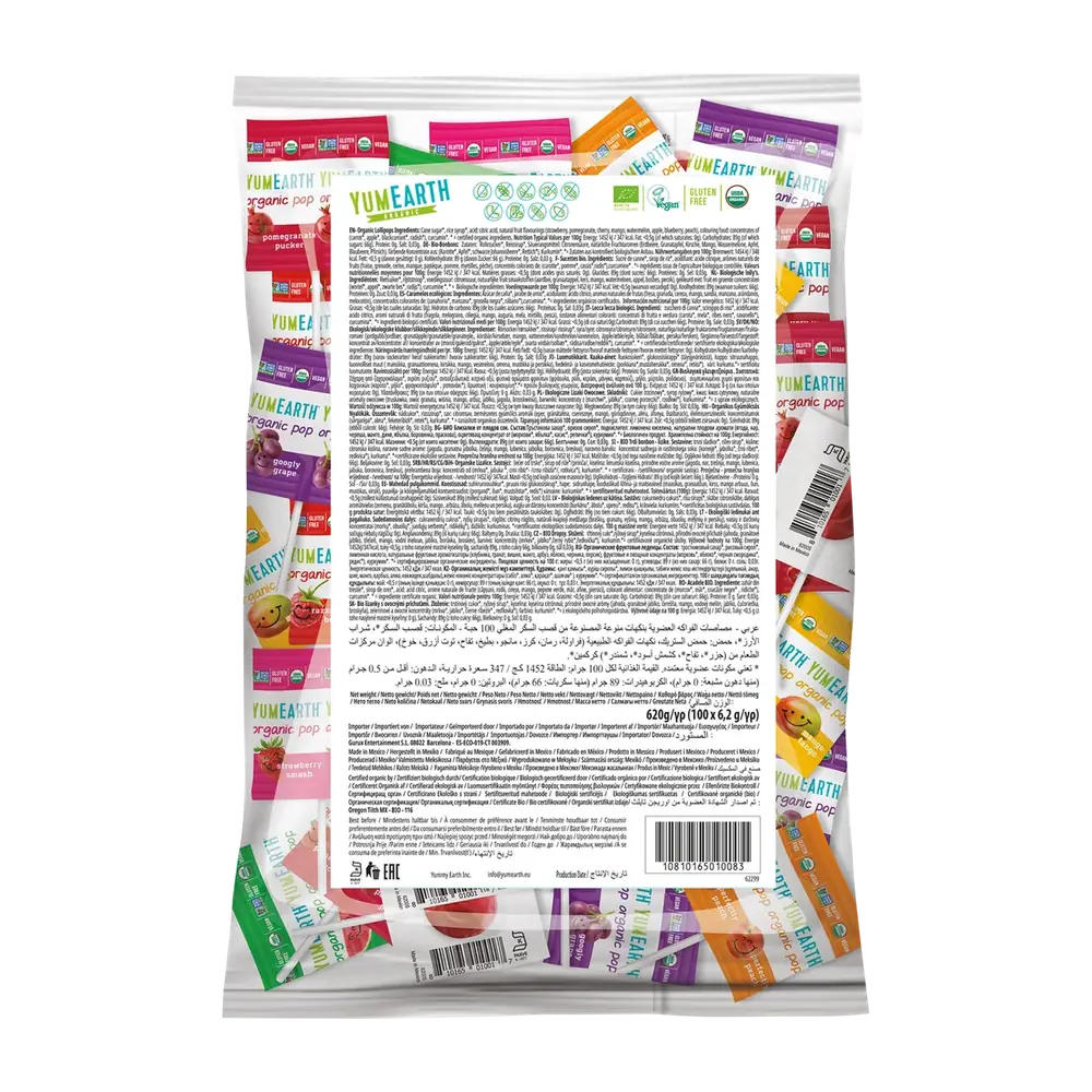 Organic Bulk Assorted Lollipops, 100 Pops