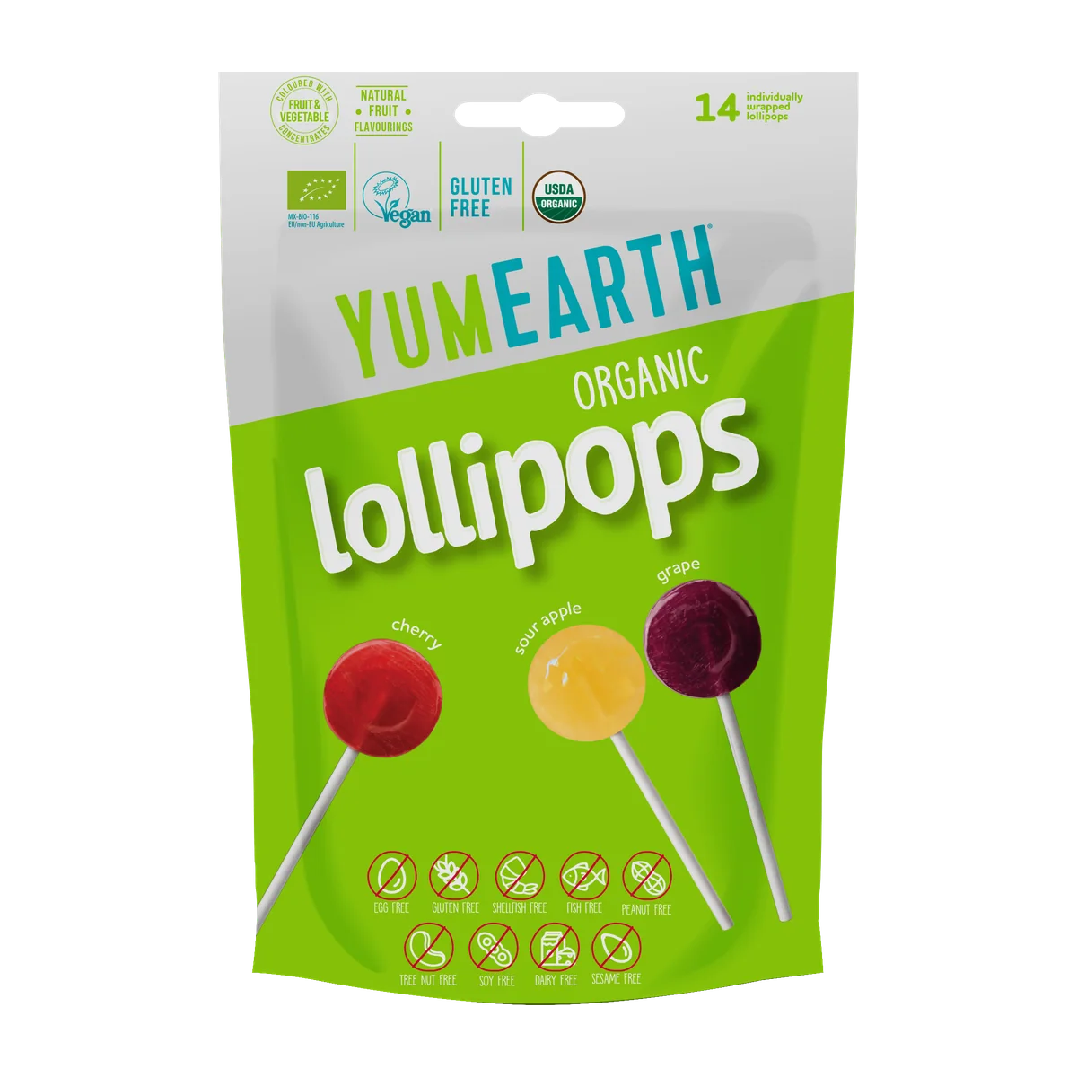 Organic Juicy Lollipops, 14 Pops